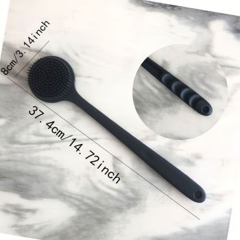 Long-Handle Silicone Massage Shower Brush – Back Scrubber for Bathing