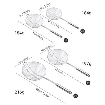 Strainer Spoon Long Stainless Steel Anti Scald Safe Slotted Ladle for Kitchen Cooking Frying Spaghetti