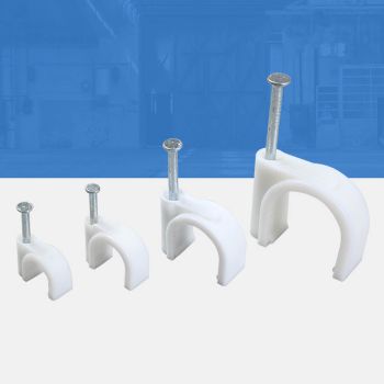 100 PCS 5mm Steel Nail Line Clip Round Cable Fixing Clips for Wall Mounted Cord Management