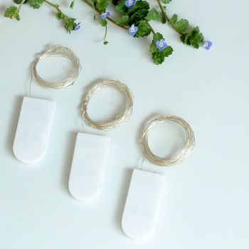 12PCS 0.03W Button String Lights Cold White Light 20 LED 3V Flexible IP65 Waterproof for Wedding Party Bedroom