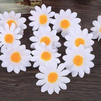 100pcs Artificial Little Daisy Lovely DIY Handcraft Silk Little Daisy for Offices Weddings White