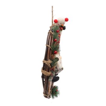 Christmas Wreath Fadeless Durable Joyful Vibes Rich Bright Colors Grapevine Wreath for Door Window Decor Old Man Style