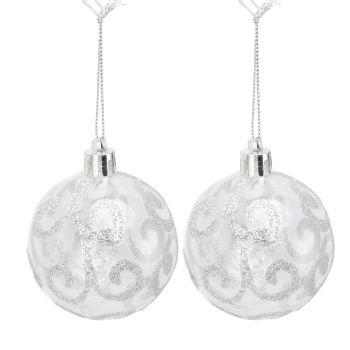 9Pcs Christmas Ball Ornaments Exquisite Plastic Shatterproof Hanging Christmas Tree Ornaments for Home Silver
