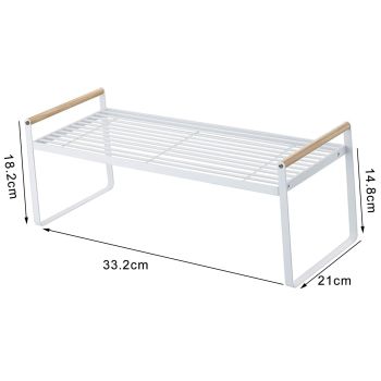 Cabinet Storage Shelf Rack Layered Storage Easy to Install Multifunction Counter Organizer Shelf for Seasoner Bowl Small White