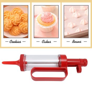 Biscuits Press Gun Kit Transparent Tube Food Grade Odorless Safe Biscuits Maker Press Machine Red