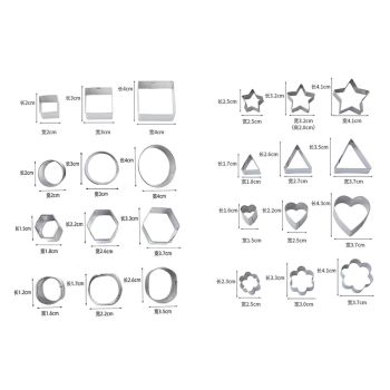 24 Pcs Cookie Cutters Set Biscuit Mould 430 Stainless Steel Vegetable Fruit Cutters for DIY Baking Cooking