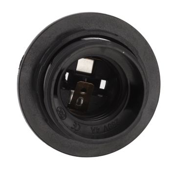 10Pcs E27 Light Base Socket Copper Core High Temperature Resistance E27 Light Holder Base with Lamp Sleeve for DIY Black