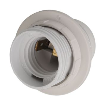 10Pcs E27 Light Base Socket Copper Core High Temperature Resistance E27 Light Holder Base with Lamp Sleeve for DIY White