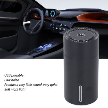 Car Fragrance Humidifier USB 3 Gears Adjustable Automatic Induction Portable Aromatherapy Humidifier with Colorful Light Black