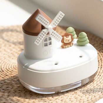 Humidifier Music Box with Warm Night Light Dual Spray Wireless Small Table Humidifier for Bedroom Office White