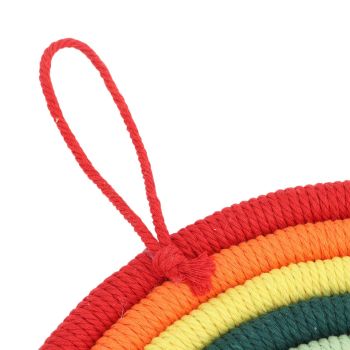 Macrame Woven Rainbow 7 Colors Hand Woven Rainbow Wall Hanging Tassel Decoration for Home Room Photo Prop BZ-701
