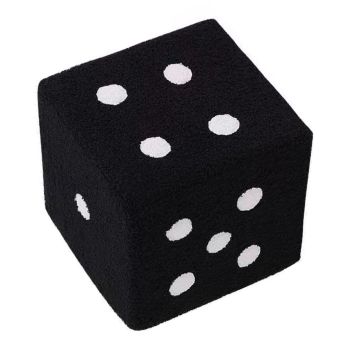 Foot Stool Soft Comfortable Simple Warm Sturdy Base Cube Stool for Home Living Room Bedroom Black 20x20x20cm