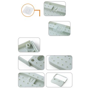 Wall Mounted Shoes Rack Adhesive Foldable Space Saving PP Door Shoe Hanger for Bathroom Blue Free Size
