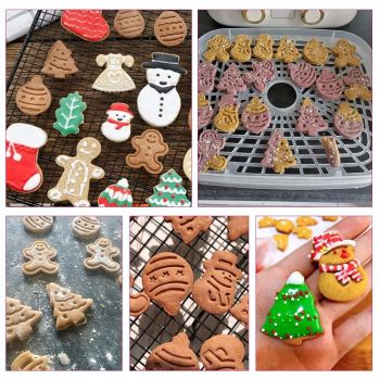 8 Pcs Christmas Cutters Biscuit Cutters Plastic Cutters Children's Stamp Festival Cutter Set for Biscuits Chocolate