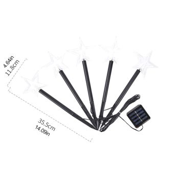 Solar Christmas Star Lights Outdoor Energy Saving Waterproof Solar Powered Stake Lights Decorations for Home Pathway Garden Walkway Yard Lawn Patio