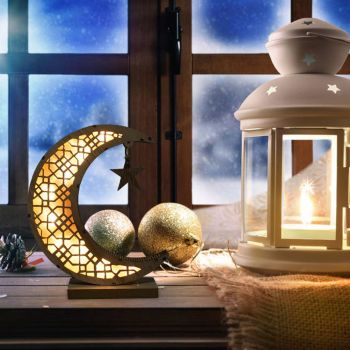 Ramadan LED Decorative Lights Wooden Crafts Night Light for Muslim Ramadan Gift Islamic Wall Table Decoration