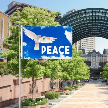 90x150CM Peace Doves Flag Home Outdoor Hanging Decor Polyester Banners Fade Resistant Flags