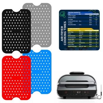 Reusable Double Basket Air Fryer Liners Non Stick Silicone Air Fryer Liners Kitchen Accessories for Dual Basket Air Fryers