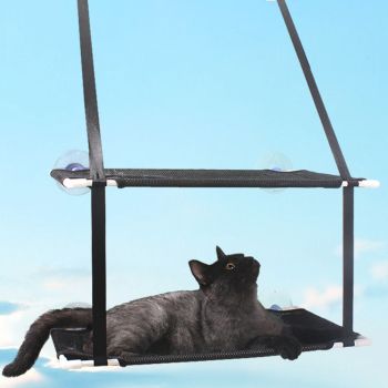 Double Layer Cat Window Hammock Cat Window Perch Strong Suction Cups Cat Hammock for Window Kitty Sunny Seat