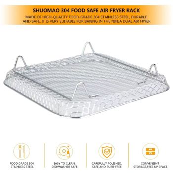 Air Fryer Rack Compatible for Ninja Foodi 8L Stainless Steel Stackable Dehydrator Rack Air Fryer Accessories