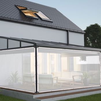 Transparent Rain Tarp Thickened PE Garden Plants Rain Shelter Cover for Courtyard Balcony