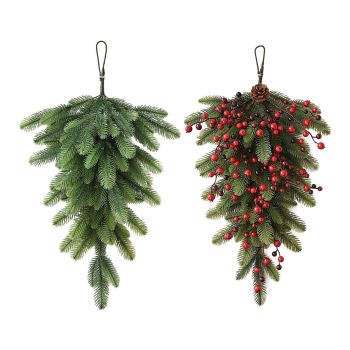 Green Red Fruit Decoration Christmas Decoration Hanging Upside Down Greenery Wall Hanging Decoration