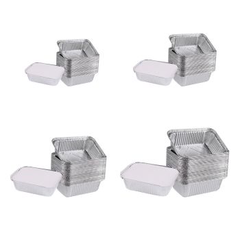 Disposable Tin Foil Box with Lid Outdoor Barbecue Baking Oven Tin Foil Bowl
