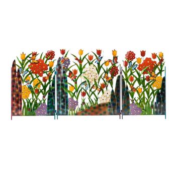 Garden Fence Border Iron Flower Decorative Garden Fencing Panel for Dog Yard Patio Outdoor