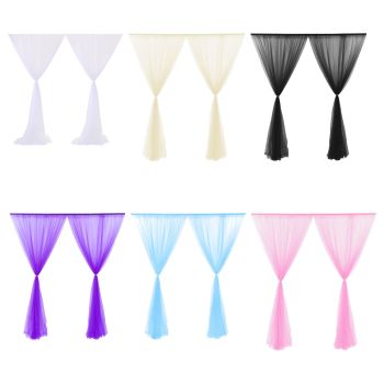 Wedding Party Window Screen Decoration Bedroom Outdoor Semi Transparent Mesh Curtains