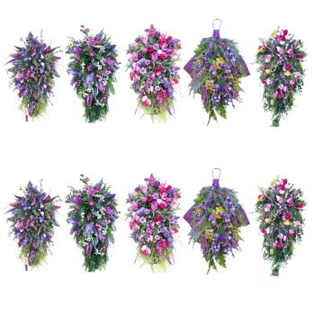 Artificial Flower Wreath Wreath with Lilacs Hyacinths Hydrangeas Spring Summer Floral Greenery Wreath A Small