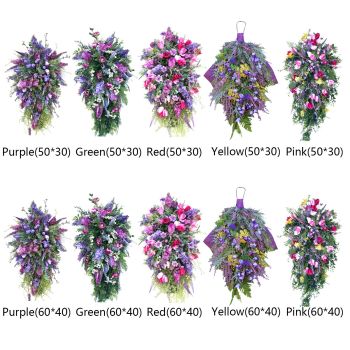 Artificial Flower Wreath Wreath with Lilacs Hyacinths Hydrangeas Spring Summer Floral Greenery Wreath E Small