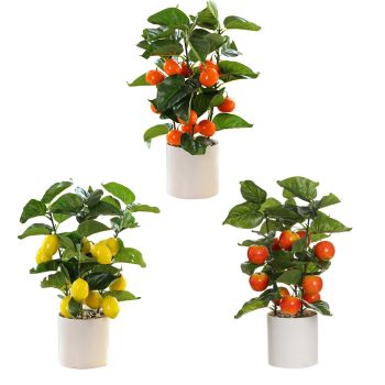 Small Fake Fruit Tree Decor Artificial Potted Tree with White Pot Potted Plant Perfect for Kitchen Home Indoor