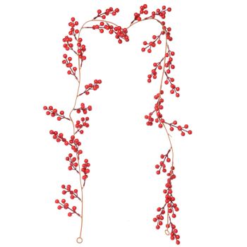 Artificial Berry Rattan with Black Berries Christmas Decoration Rattan for Mantelpiece Stair Handrail