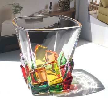 Whiskey Glass Painted Crystal Glass