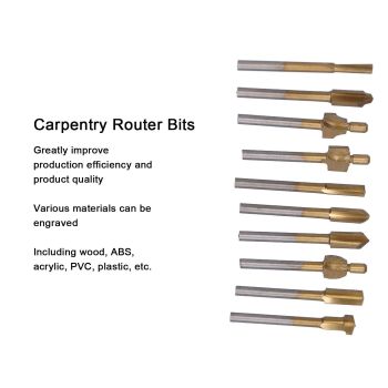 10pcs Carpentry Router Bits Carbide Rotary Burr Set for DIY Woodworking Carving Engraving Drilling