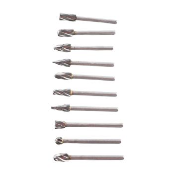 10Pcs Carbide Burr Set Alloy Tungsten Steel High Hardness Wide Application for Dremel Wood Carving Bits for Woodworking