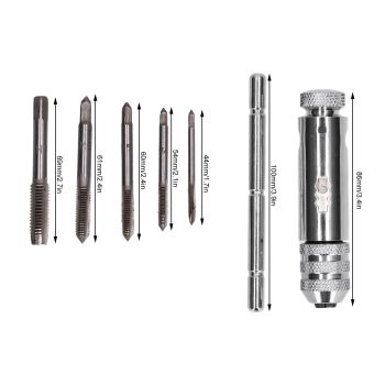 Ratchet Tap Wrench Rigid Hold 3 Positions Gear Box Adjustable Various Tap Sizes T Handle Tap Wrench for Faucet Reamer