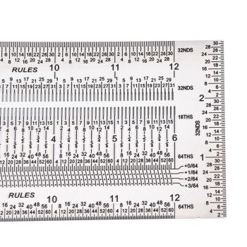 T Rule Stainless Steel Silver Scribing Ruler Woodworking Measuring Tool Positioning Gauge 12in
