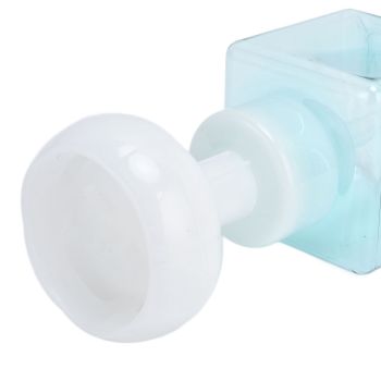 250ml Foaming Bottle PETG Plastic Flower Foam Dispenser Square Bottles for Cosmetic PackagingTransparent Blue
