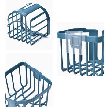 Wall Mount Paper Holder ABS Punch Free Smooth Toilet Tissue Box for Bathroom Kitchen WashroomBlue
