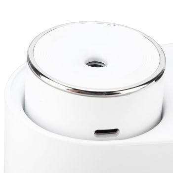 450ml Mini USB Humidifier High Capacity Double Spray Humidifier with Light for Bedroom OfficeWhite
