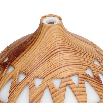 180ml Hollow Humidifier USB Powered Wood Grain Aroma Air Humidifier Night Light Humidifier