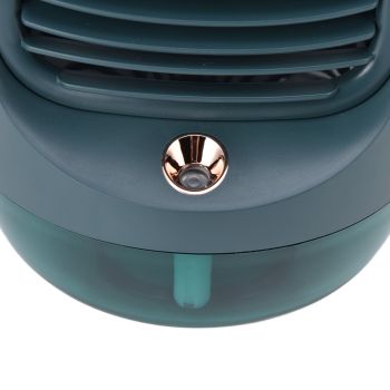 Mini Air Conditioner Humidifier Aromather 3 Gears 5 Blades USB Charging Night Light Water Cooling Fan Green