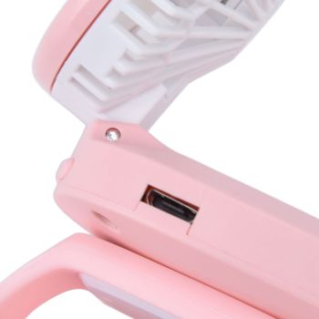 Cartoon Watch Fan USB Charging Plastic Wrist Fan Wireless Mini Watch Fan with Detachable Strap Fan for Kids for OutdoorPink Pig
