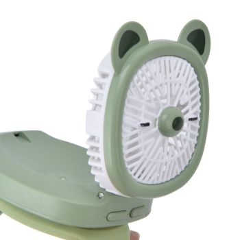 Cartoon Watch Fan USB Charging Plastic Wrist Fan Wireless Mini Watch Fan with Detachable Strap Fan for Kids for OutdoorGreen Bear