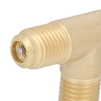 Quick Coupler Tee Adapter with Valve Core Brass 1/4in SAE Sturdy Structure for R22 R12 R134