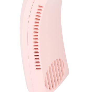Neck Fan USB Charging 80 Holes 4000 to 5500rpm High Poly Wind Wearable Fan Portable Fan for Household Outdoor Pink