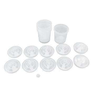 Disposable Paint Spray Cup Plastic Spray Paint Mixing Cup with Lids Painting Supplie 600ml