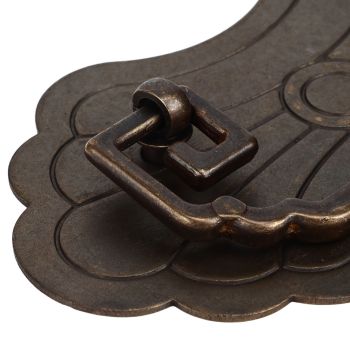 Antique Drawer Handle 12.8x7cm Wealth Blossoms Retro Chinese Style Brass Vintage Drawer Pulls with 2 Screws for Bookcase Bronze
