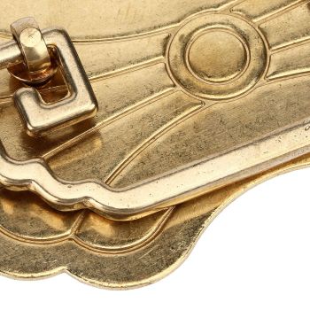 Antique Drawer Handle 12.8x7cm Wealth Blossoms Retro Chinese Style Brass Vintage Drawer Pulls with 2 Screws for Bookcase Brass